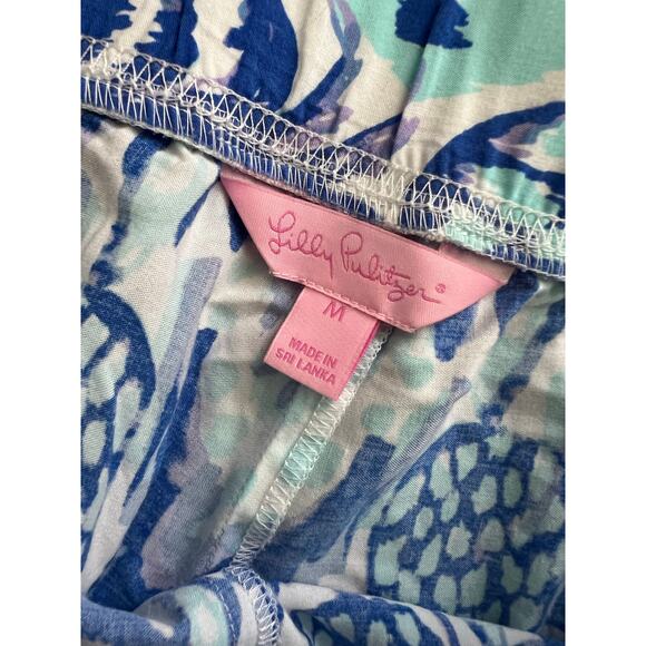 Lilly Pulitzer Bal Harbour Palazzo Pants Medium Tropi Call Me Pineapple Blue - Picture 3 of 4